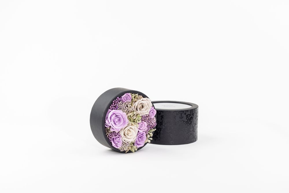 Coffrets et boîtes - Coffret de fleurs préservées - Boite ronde Taille M - BENOIT SAINT AMAND