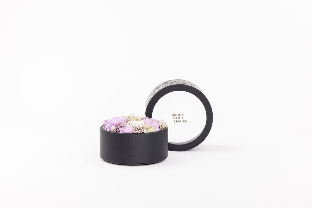 Coffrets et boîtes - Coffret de fleurs préservées - Boite ronde Taille M - BENOIT SAINT AMAND