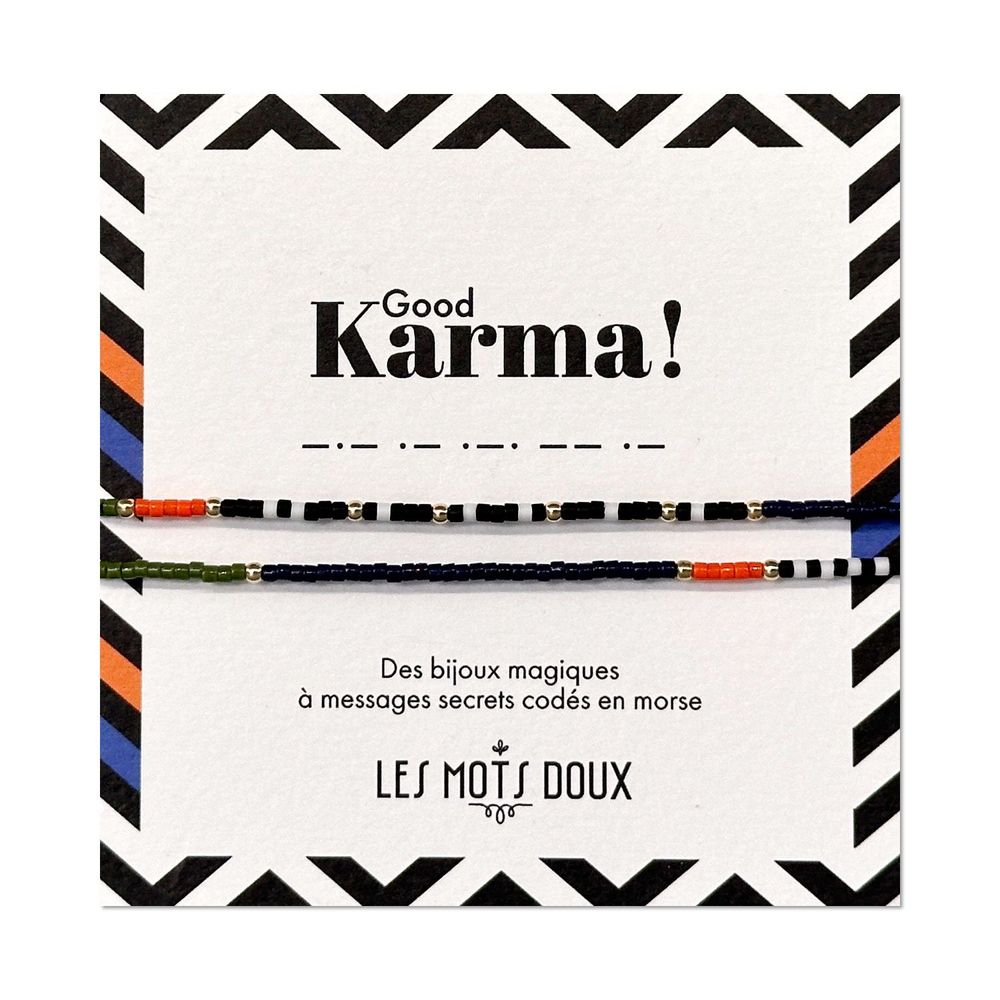 Jewelry - Good Karma” Winter Mix Morse Code Bracelet - LES MOTS DOUX