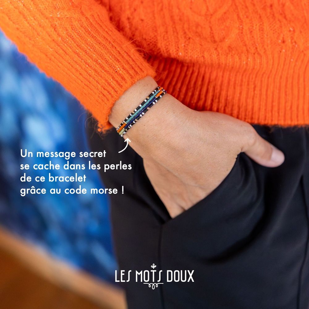 Jewelry - Good Karma” Winter Mix Morse Code Bracelet - LES MOTS DOUX