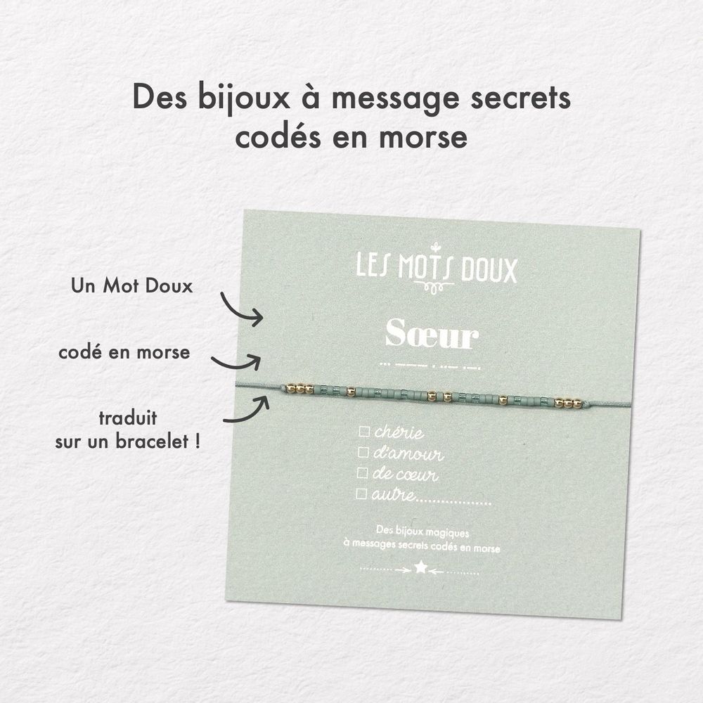 Jewelry - Morse Code Bracelet: Sister - LES MOTS DOUX