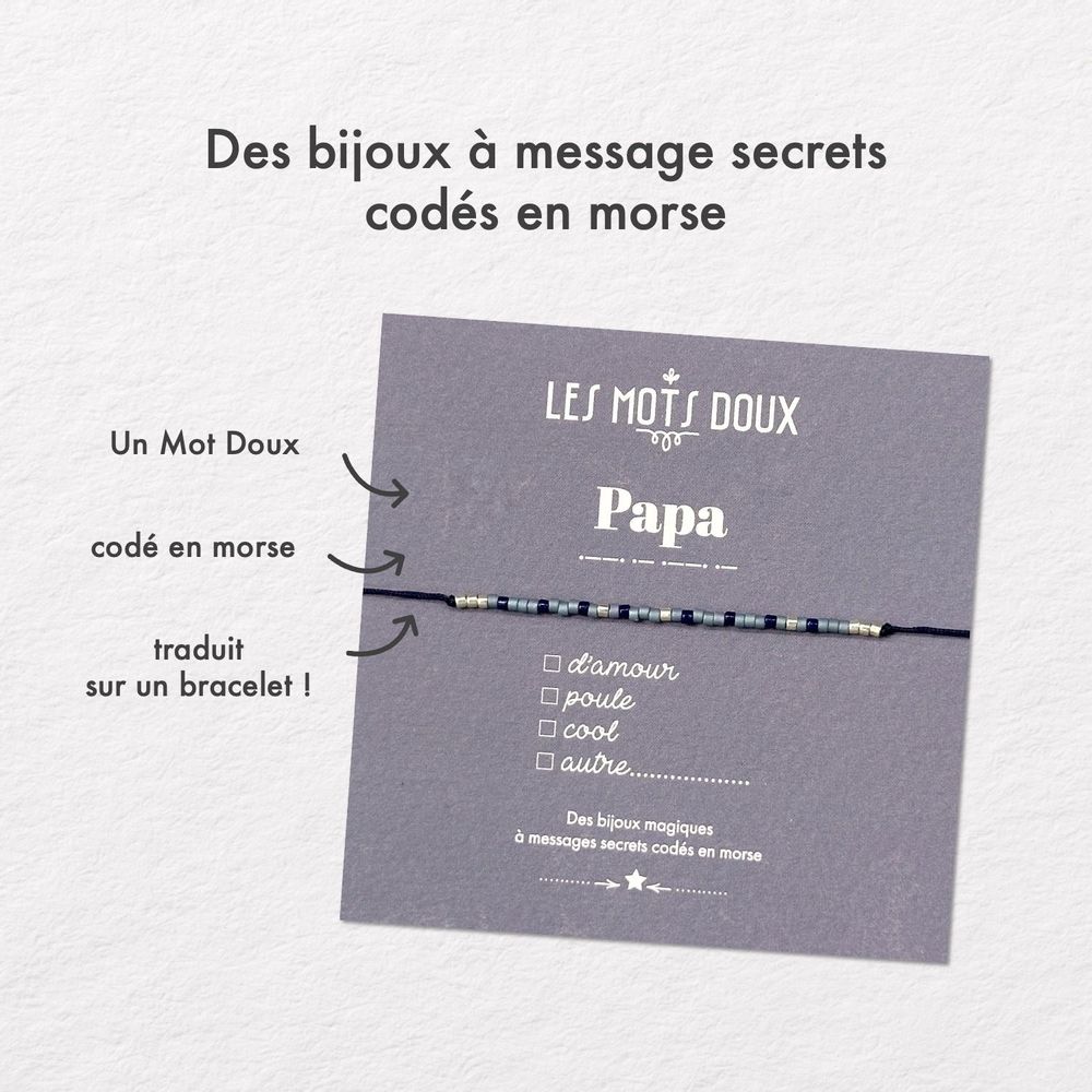 Bijoux - Bracelet Code Morse : Papa - LES MOTS DOUX