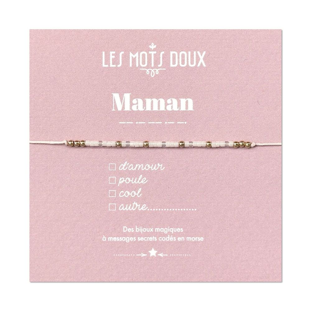Bijoux - Bracelet Code Morse : Maman (blanc) - LES MOTS DOUX