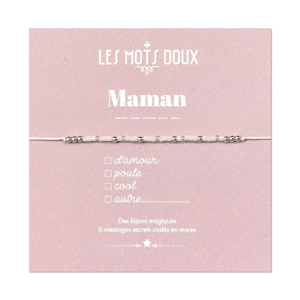 Bijoux - Bracelet Code Morse : Maman (blanc) - LES MOTS DOUX