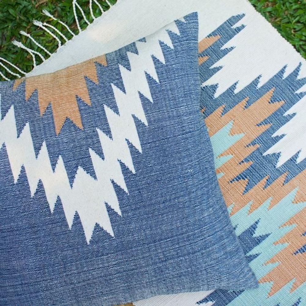 Fabric cushions - Blue Mountain Jumbo Cushion - TRADITIONAL ARTS AND ETHNOLOGY CENTRE (TAEC)