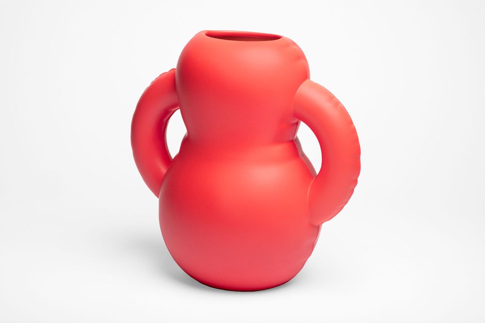 Vases - Blow Up Vase 'Oscar' Bone - HOME STUDYO