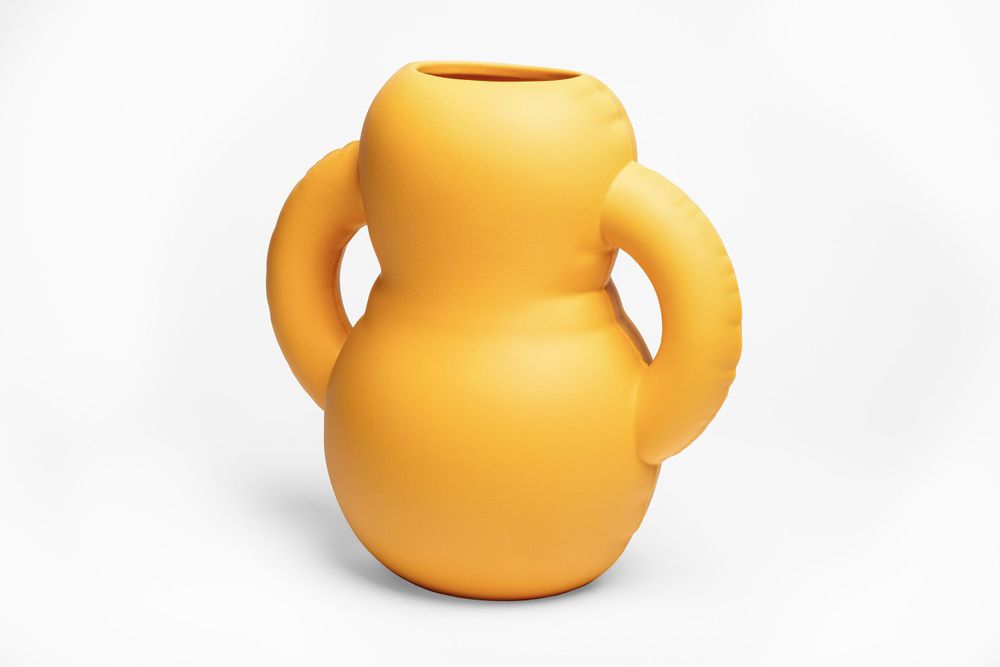 Vases - Blow Up Vase 'Oscar' Bone - HOME STUDYO