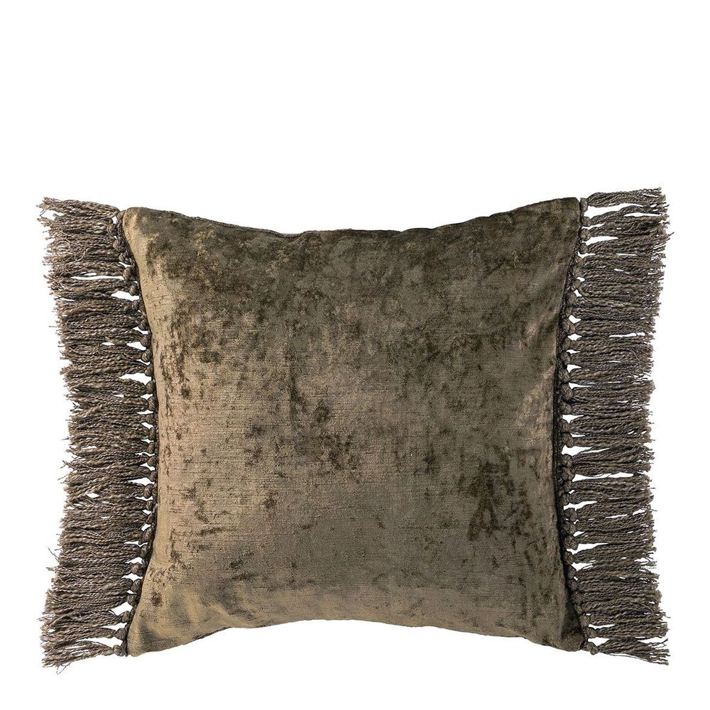 Coussins textile - Housse de coussin PAULA velours irisé taupe - BLANC D'IVOIRE