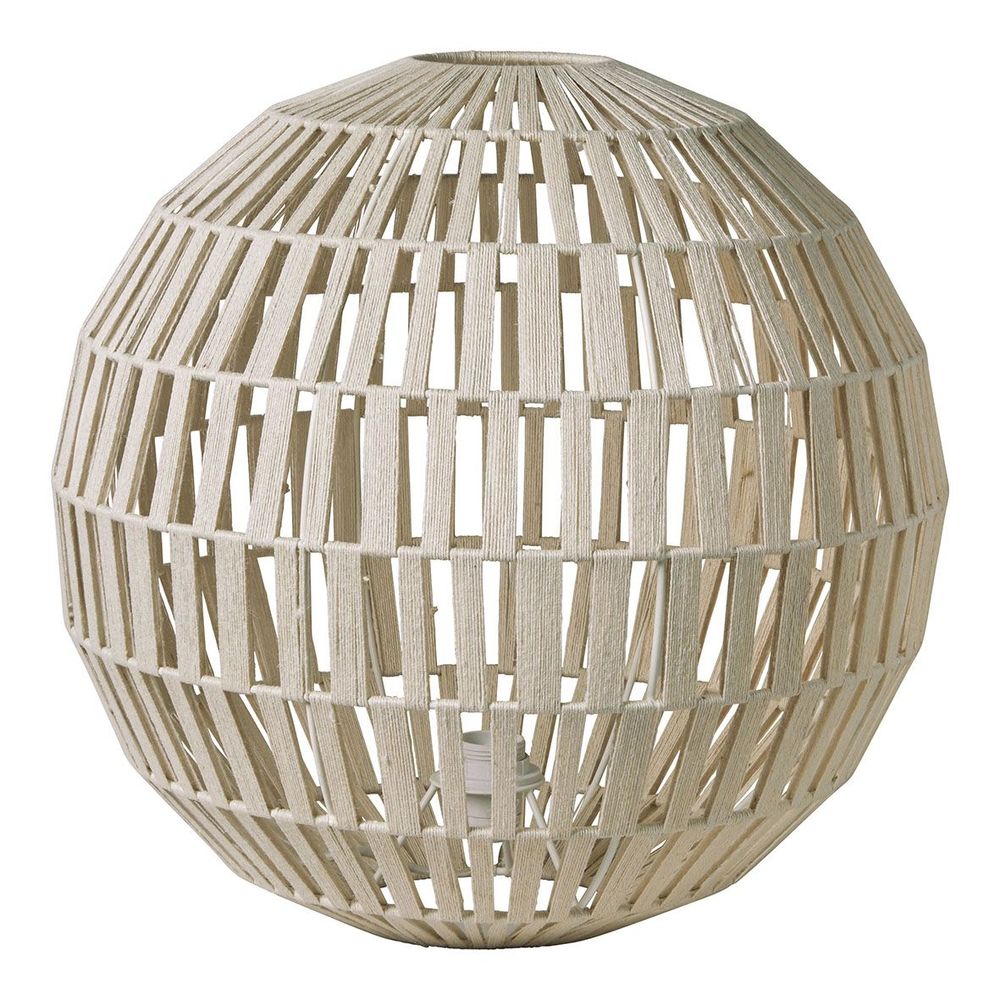 Table lamps - SPHERE white jute lamp - BLANC D'IVOIRE
