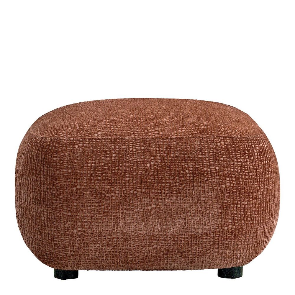 Ottomans - LISETTE pouf rosewood velvet jacquard fabric - BLANC D'IVOIRE