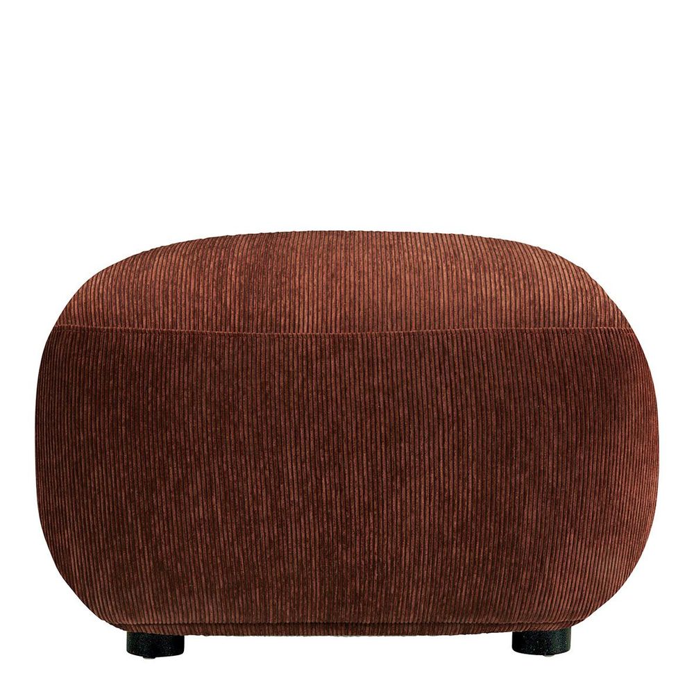 Poufs - Pouf LISETTE velours côtelé rouge brique - BLANC D'IVOIRE