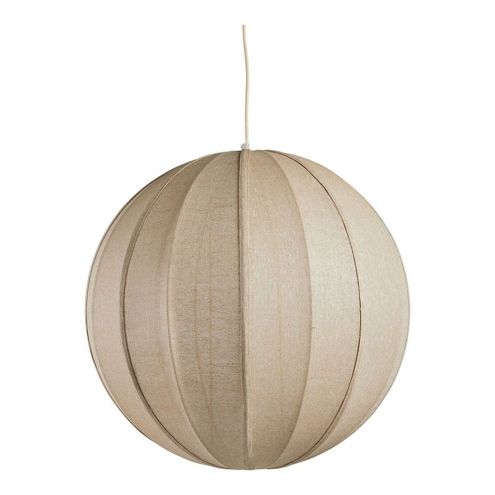 Hanging lights - CALYPSO round pendant light in cream fabric - BLANC D'IVOIRE