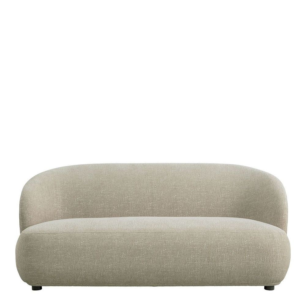 Sofas - LISETTE sofa sand velvet jacquard fabric  - BLANC D'IVOIRE