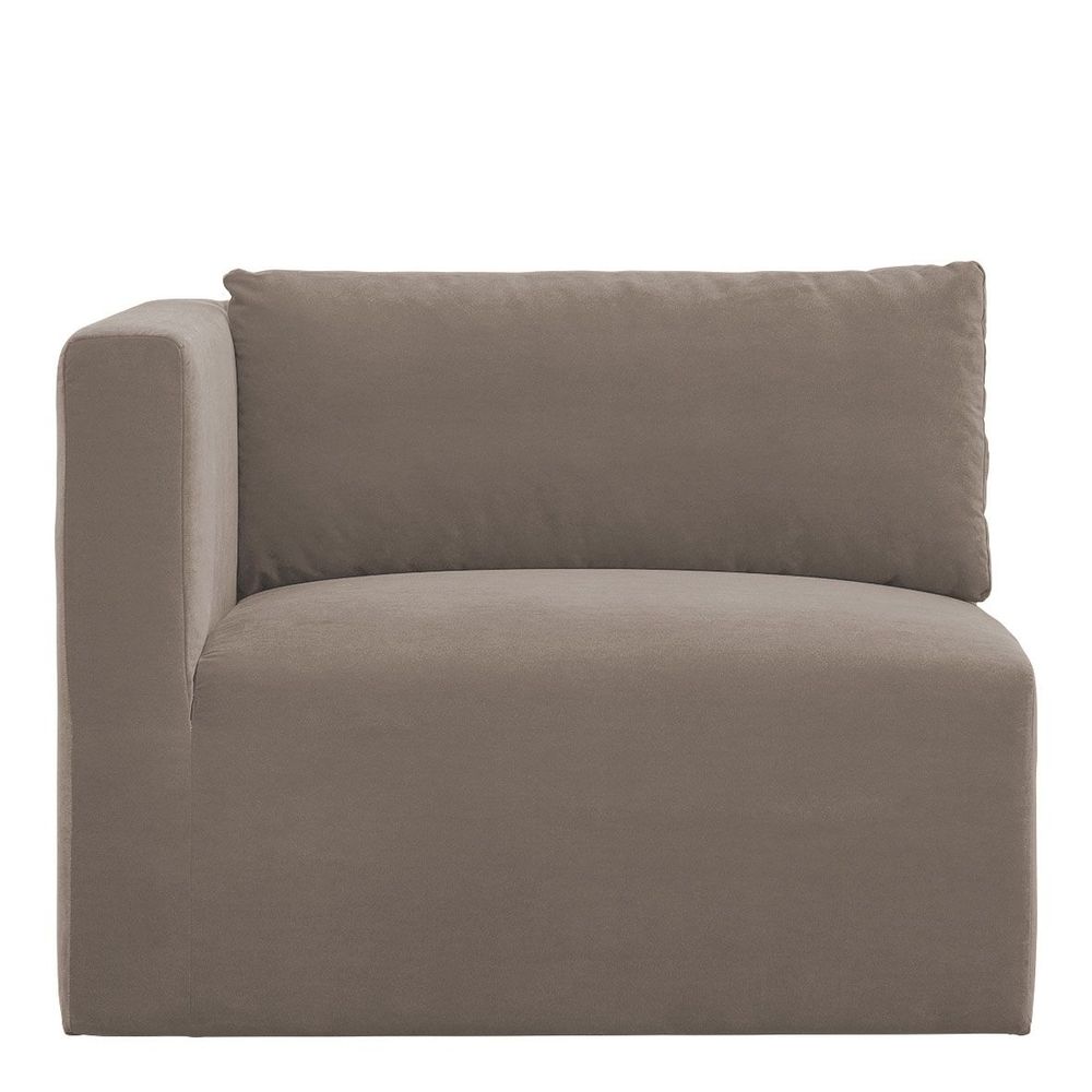 Sofas - LOU sofa taupe cotton velvet left module  - BLANC D'IVOIRE