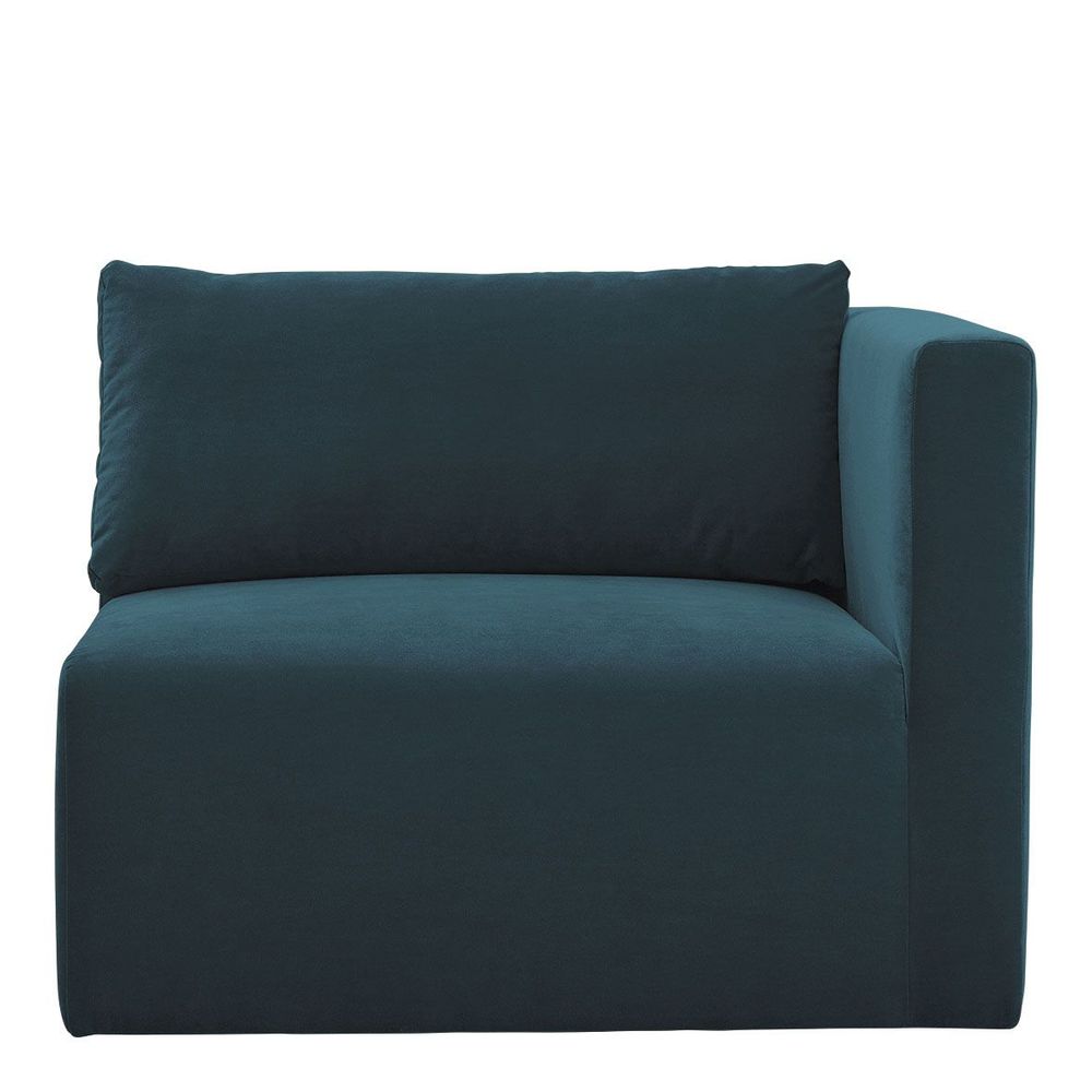 Sofas - LOU sofa in peacock blue cotton velvet right module - BLANC D'IVOIRE