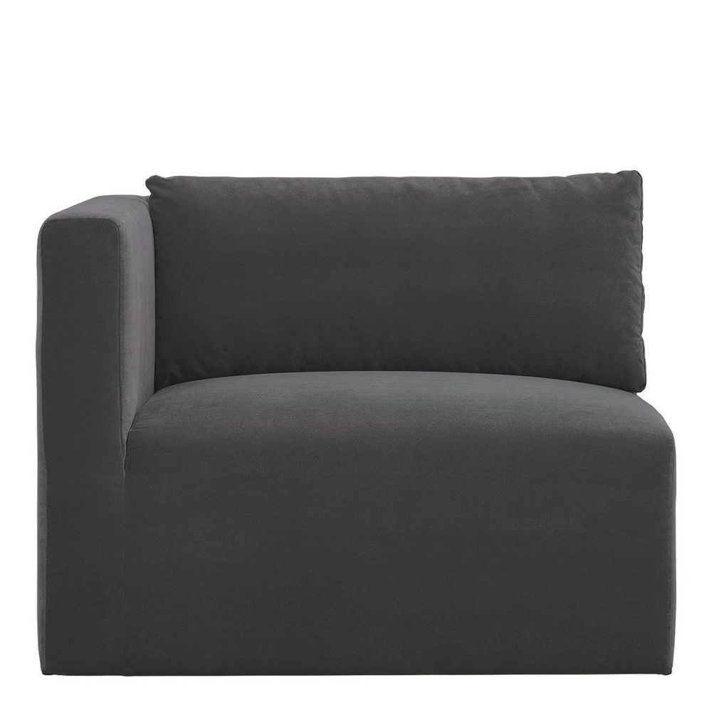 Sofas - LOU sofa dark gray cotton velvet left module - BLANC D'IVOIRE