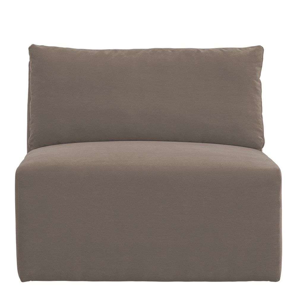 Sofas - LOU sofa taupe cotton velvet central module - BLANC D'IVOIRE