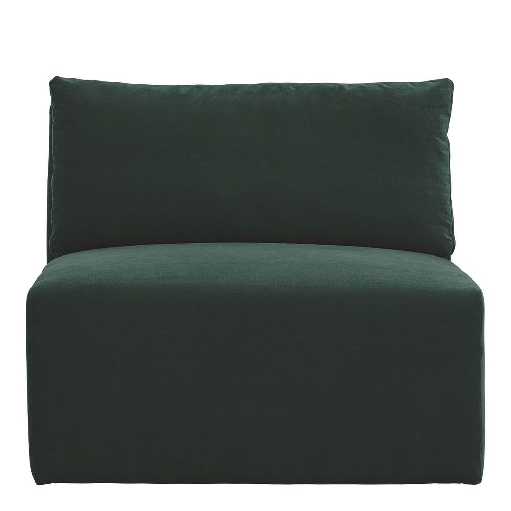 Sofas - LOU sofa forest green cotton velvet central module - BLANC D'IVOIRE