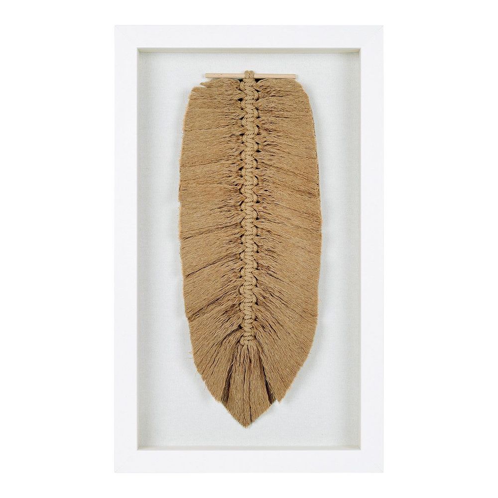 Paintings - FEUILLE cotton terracotta wall decoration - BLANC D'IVOIRE