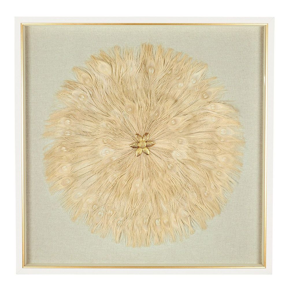 Tableaux - Décoration murale FLEUR plumes écrues - BLANC D'IVOIRE