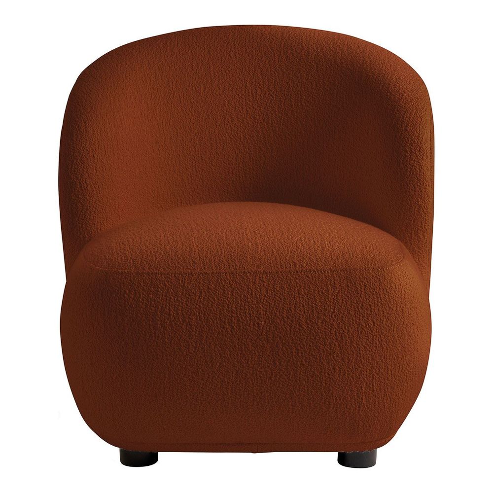 Fauteuils - Fauteuil LISETTE tissu bouclette terracotta  - BLANC D'IVOIRE