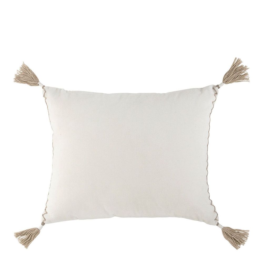 Fabric cushions - MATTEO white cotton velvet cushion cover - BLANC D'IVOIRE
