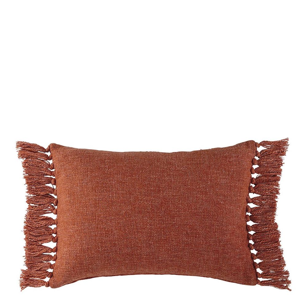 Fabric cushions - PAULA cushion cover iridescent burnt orange velvet - BLANC D'IVOIRE