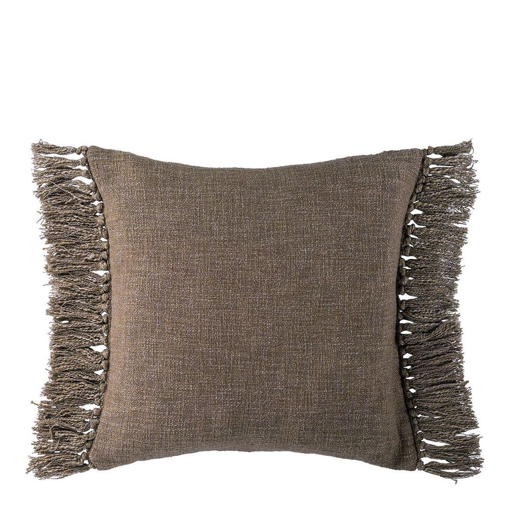 Coussins textile - Housse de coussin PAULA velours irisé taupe - BLANC D'IVOIRE