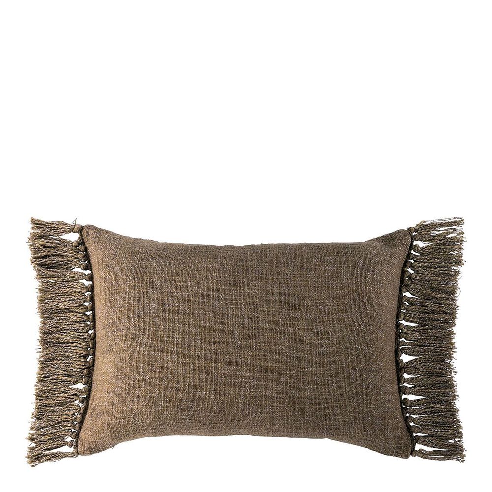 Fabric cushions - PAULA cushion cover iridescent taupe velvet - BLANC D'IVOIRE