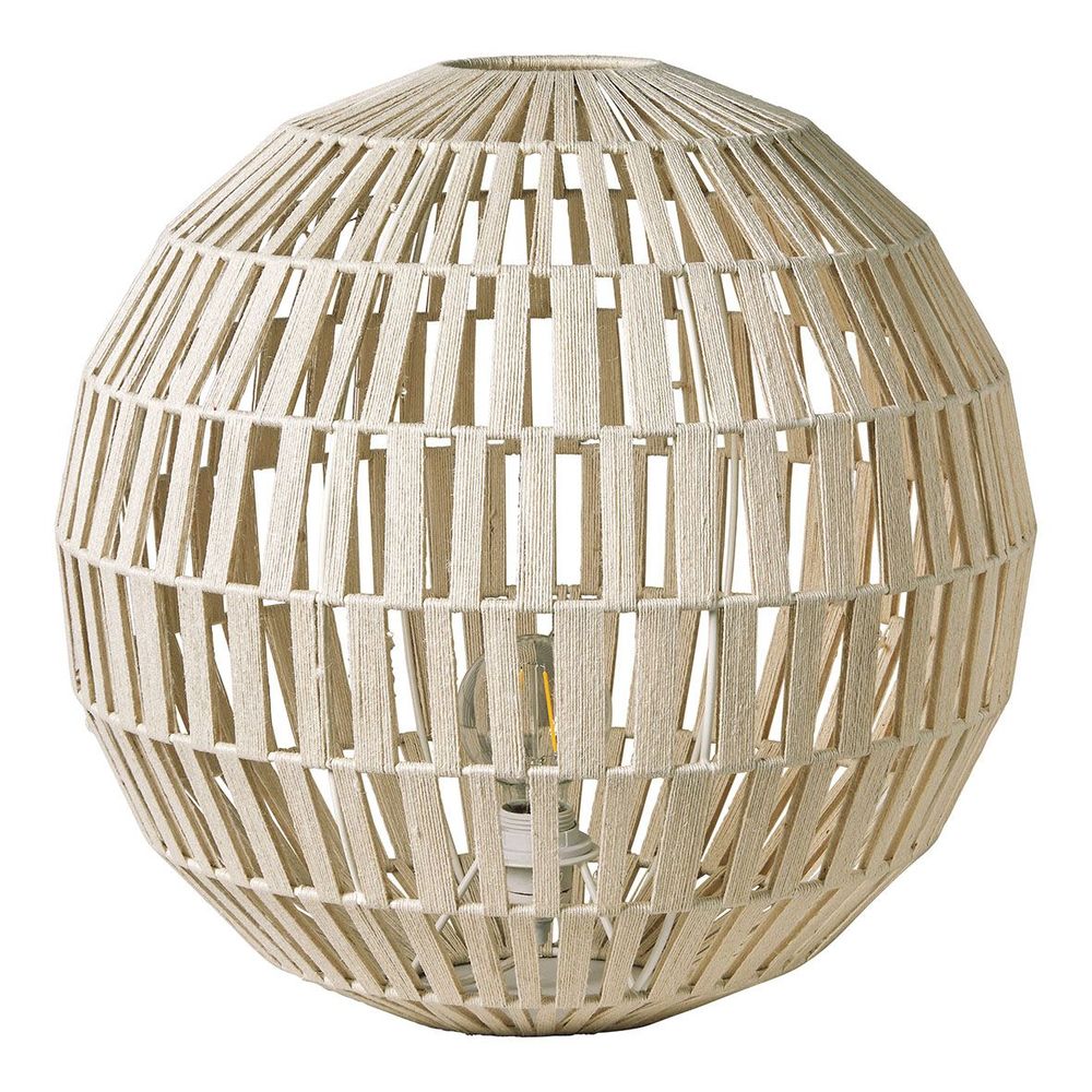 Table lamps - SPHERE white jute lamp - BLANC D'IVOIRE