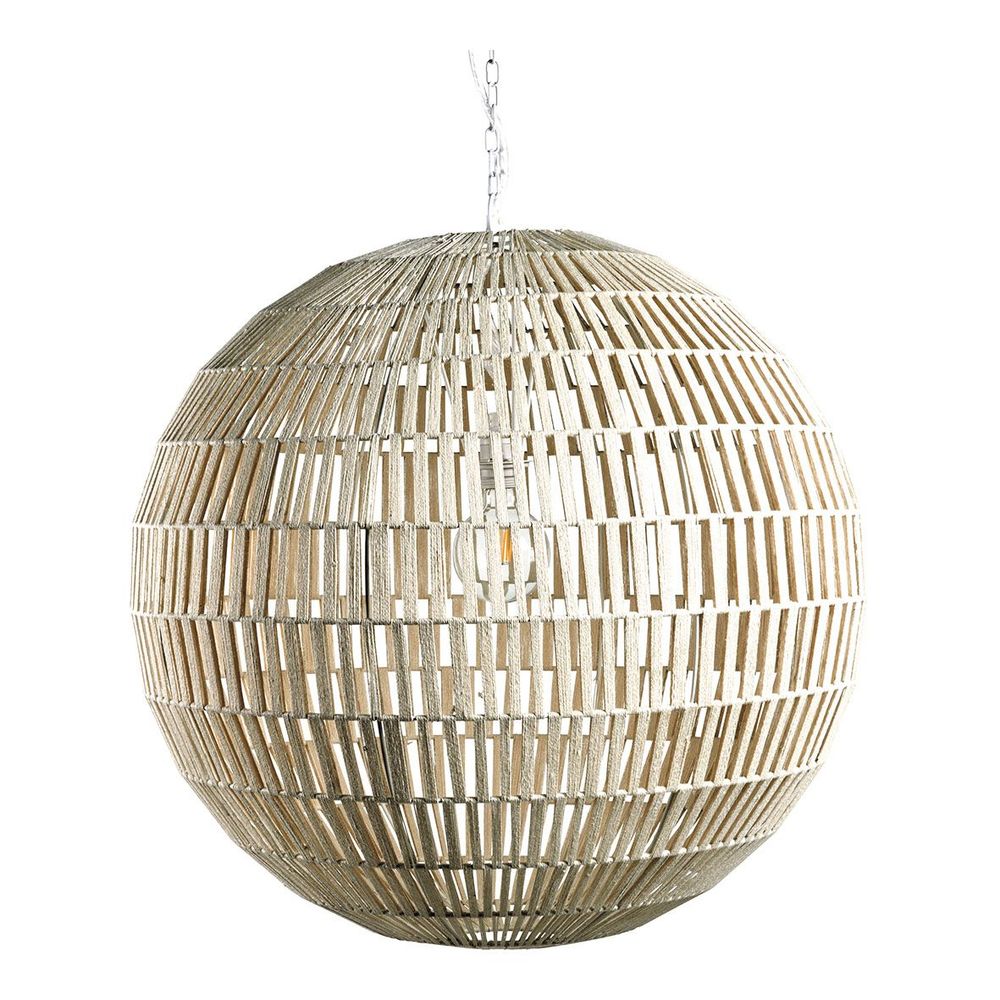 Hanging lights - SPHERE white jute pendant light - BLANC D'IVOIRE
