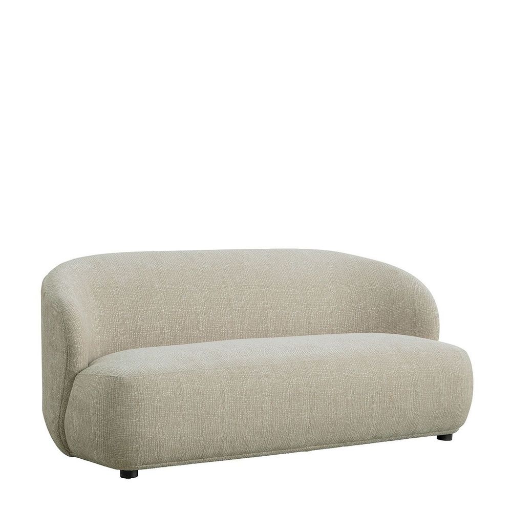 Sofas - LISETTE sofa sand velvet jacquard fabric  - BLANC D'IVOIRE