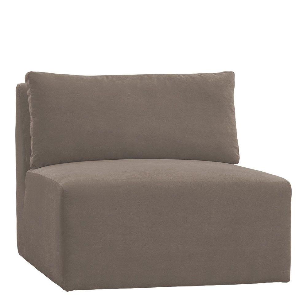 Sofas - LOU sofa taupe cotton velvet central module - BLANC D'IVOIRE