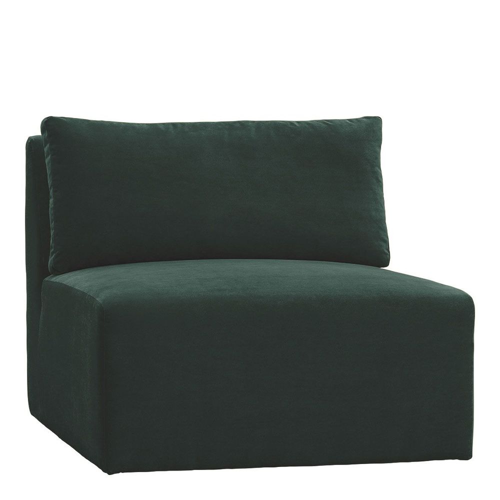Sofas - LOU sofa forest green cotton velvet central module - BLANC D'IVOIRE