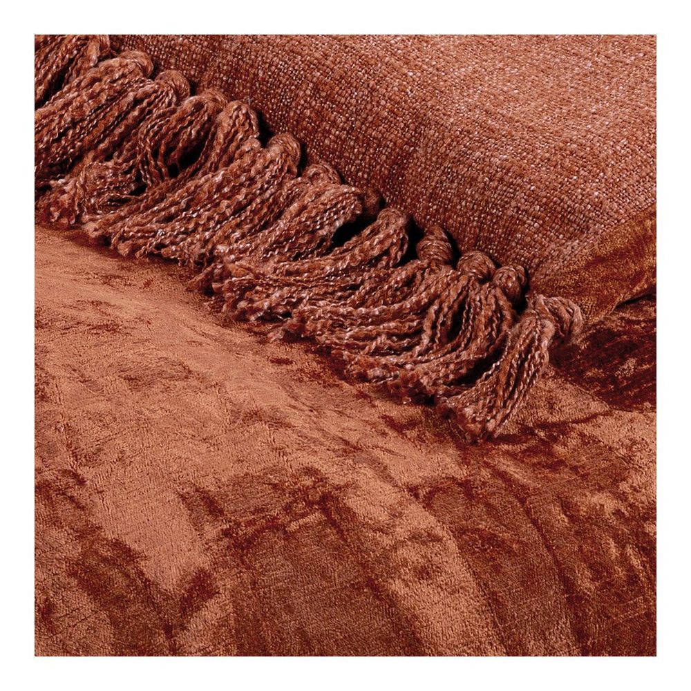 Linge de lit - Futon PAULA velours irisé orange brûlé - BLANC D'IVOIRE