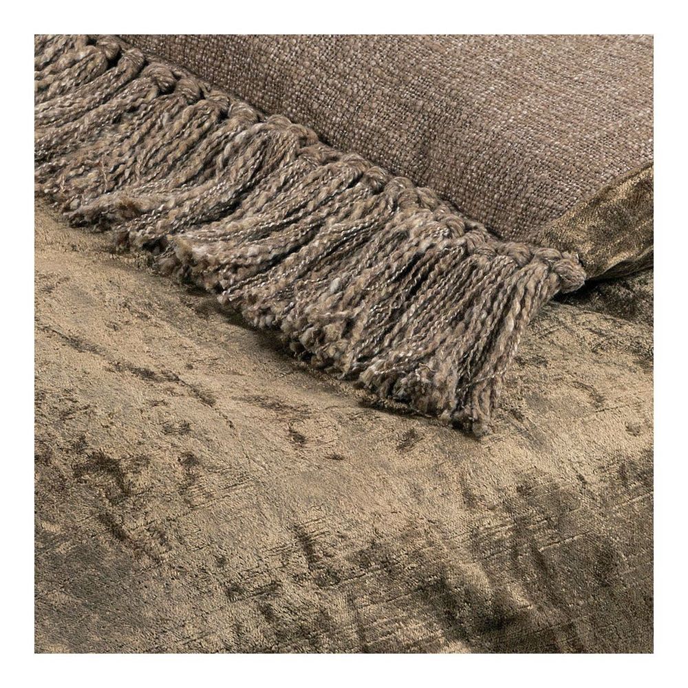 Linge de lit - Futon PAULA velours irisé taupe  - BLANC D'IVOIRE