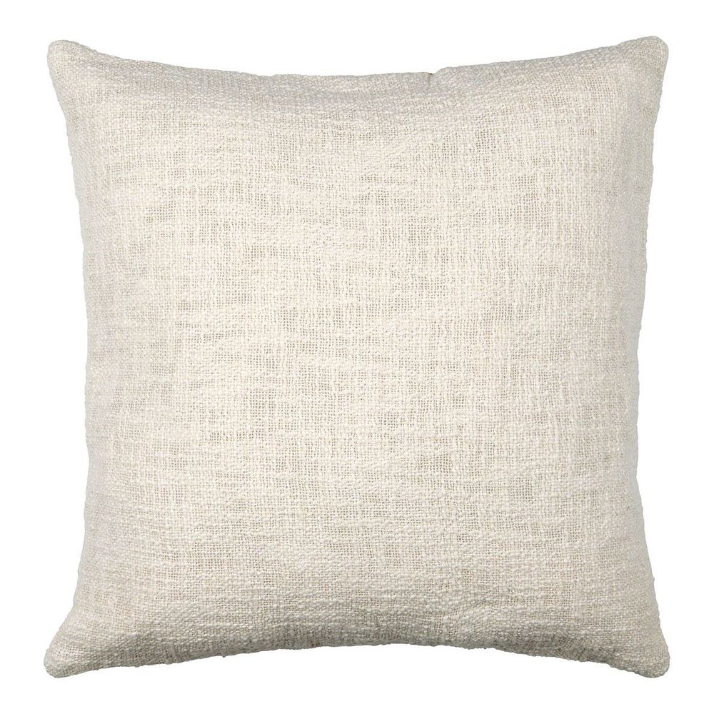 Coussins textile - Housse de coussin ONDES polycoton brodé rose et curry - BLANC D'IVOIRE