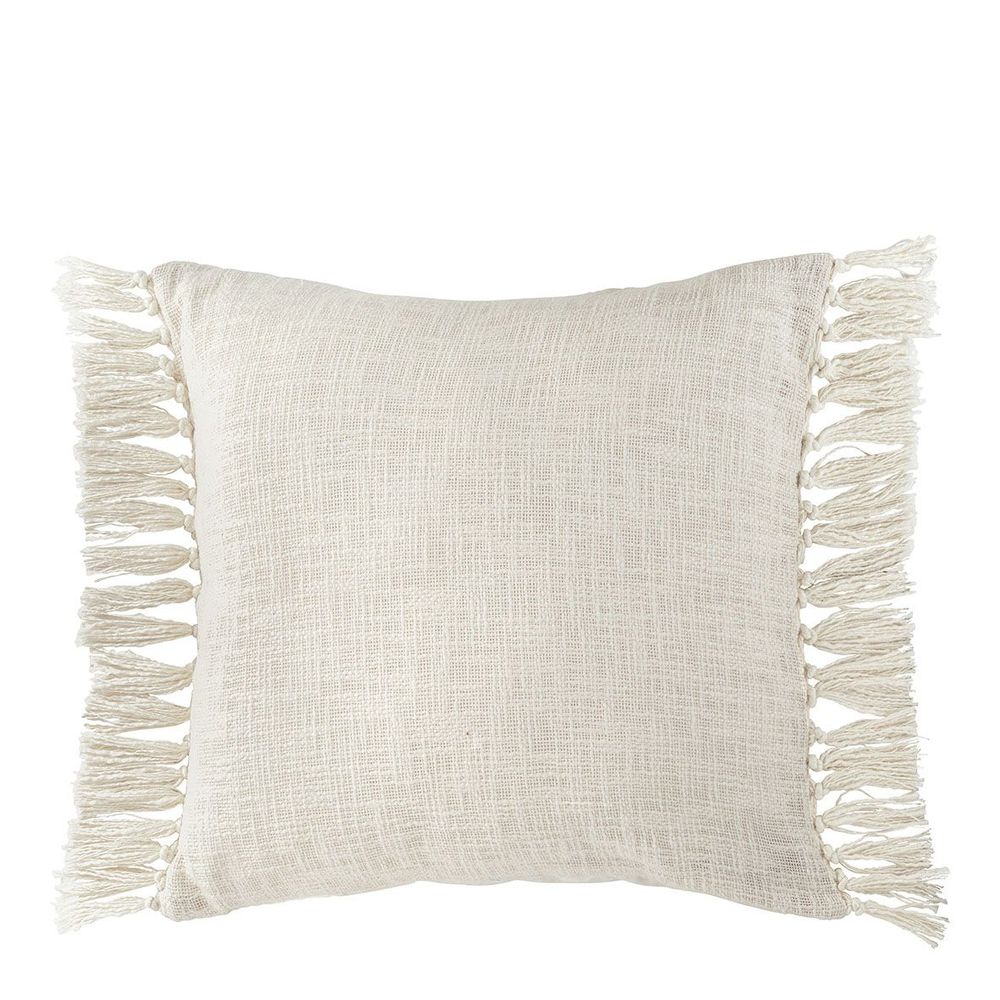 Fabric cushions - PAULA white iridescent velvet cushion cover - BLANC D'IVOIRE