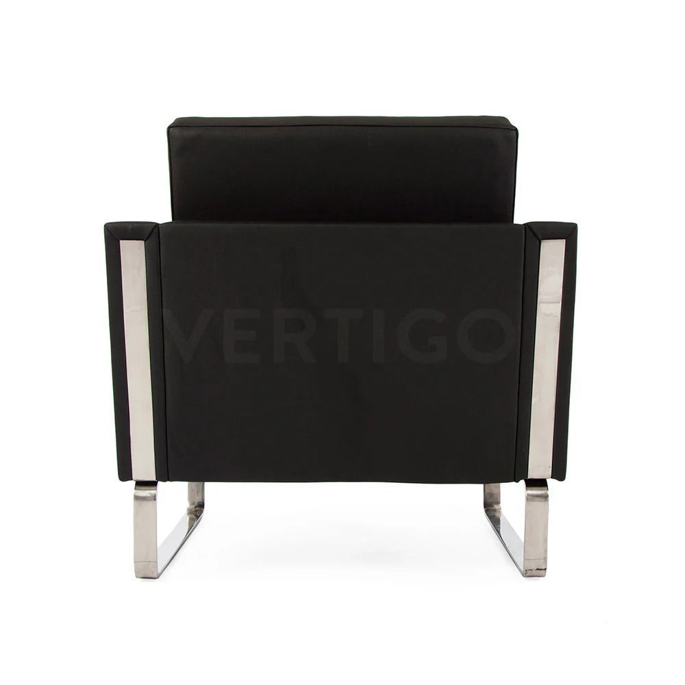 Fauteuils - Fauteuil Lounge Viner - Cuir Italien Noir - VIBORR