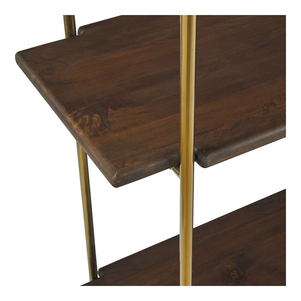 Bookshelves - VICTOR bookcase in waxed mango wood, walnut finish and metal - BLANC D'IVOIRE