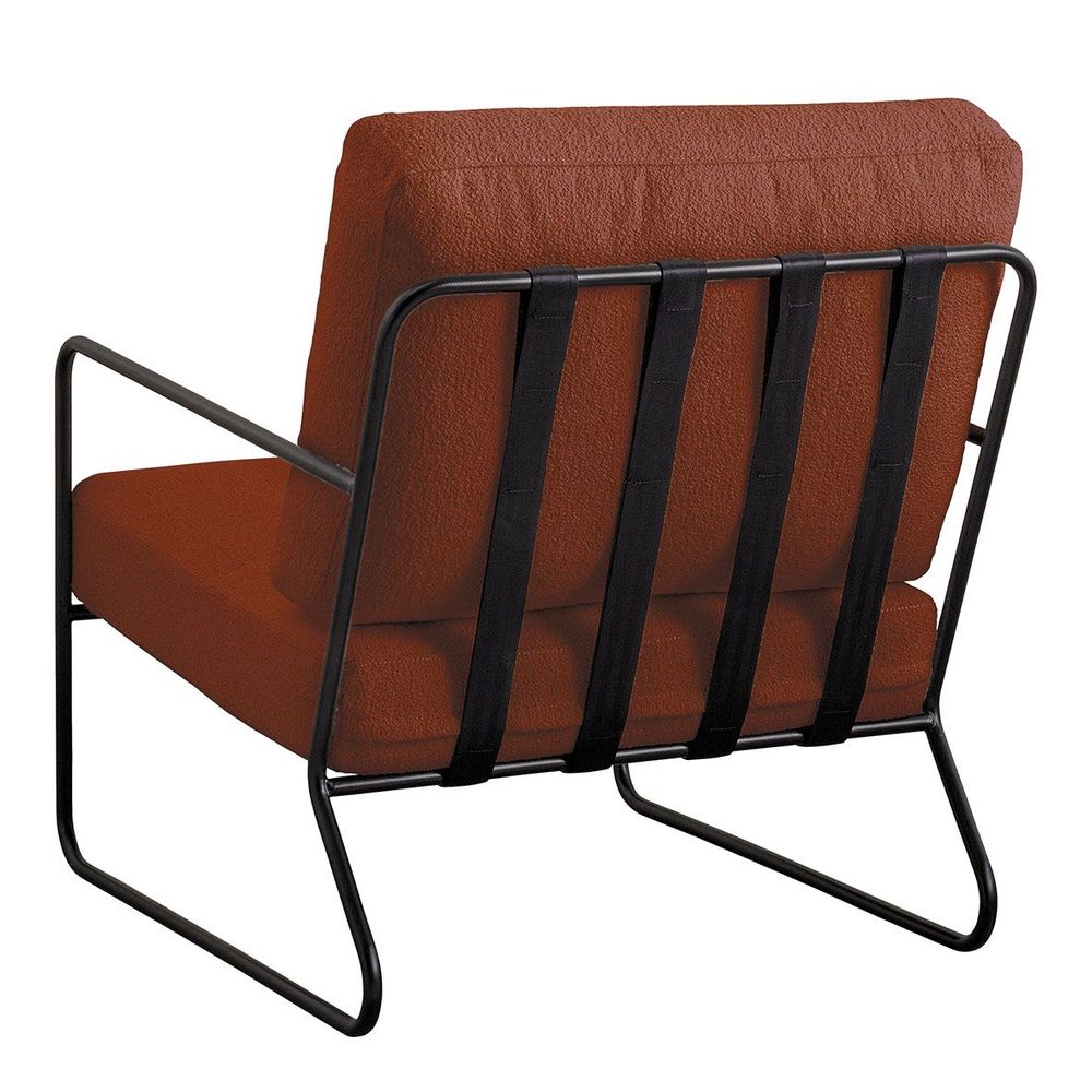 Armchairs - GASPARD armchair with removable cover in terracotta terry fabric and metal  - BLANC D'IVOIRE