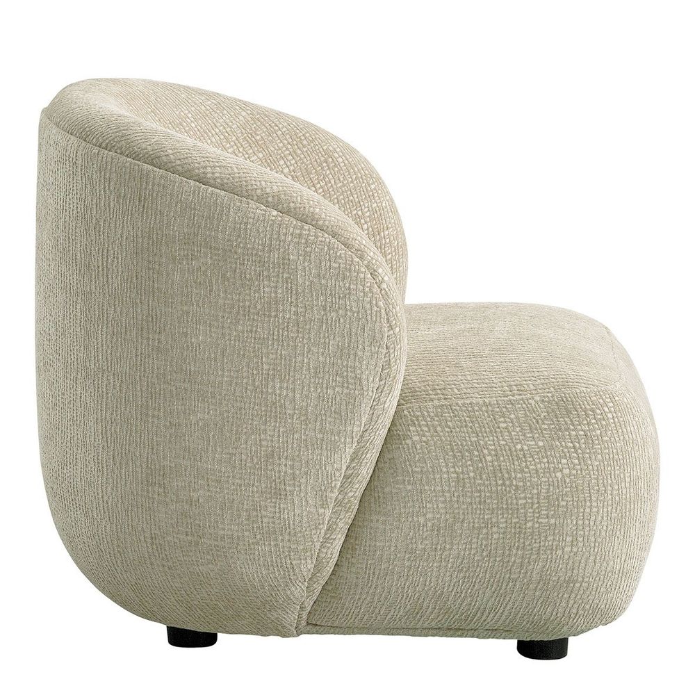 Fauteuils - Fauteuil LISETTE tissu jacquard de velours sable - BLANC D'IVOIRE