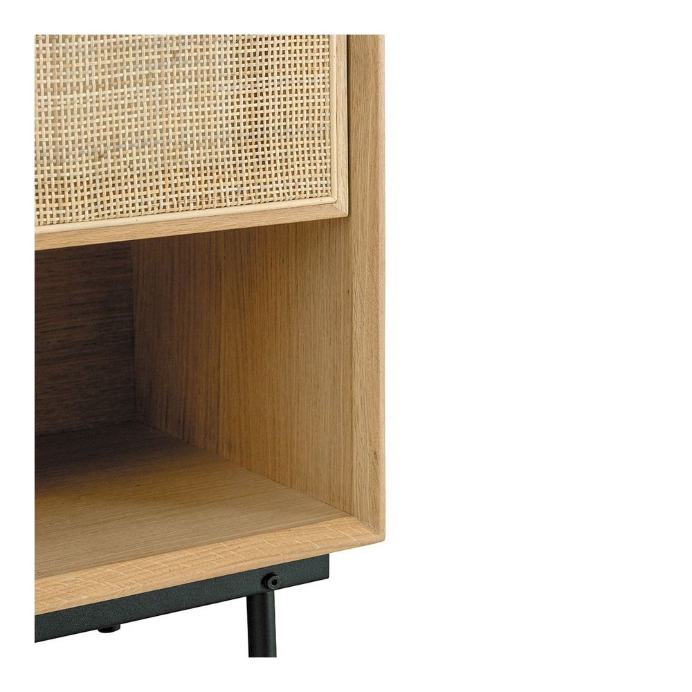 Night tables - AUGUSTIN light oak and cane bedside table - BLANC D'IVOIRE