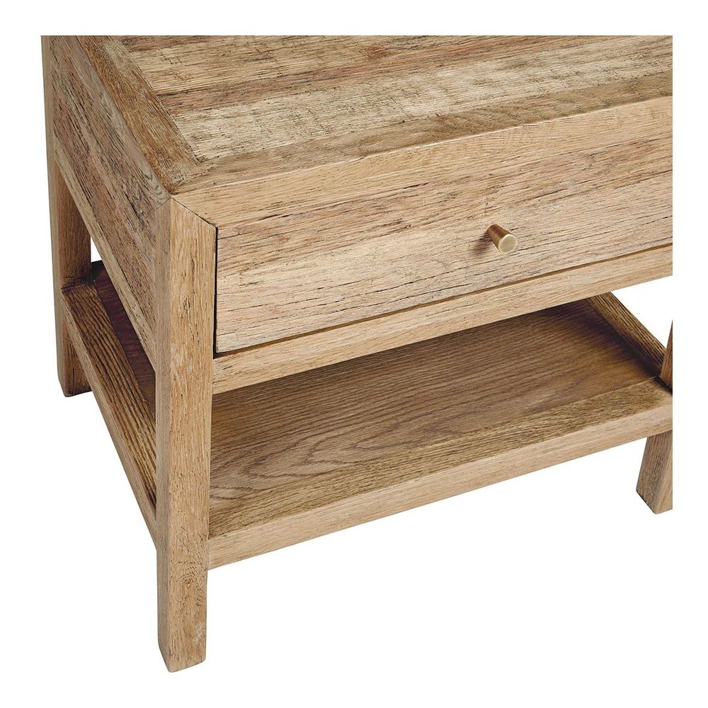 Night tables - MARCELLE bedside table recycled light oak - BLANC D'IVOIRE