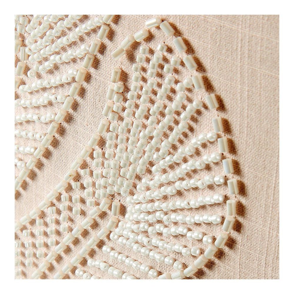 Paintings - PALME wall decoration with ecru beads
 - BLANC D'IVOIRE