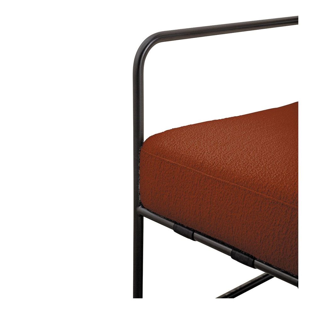 Armchairs - GASPARD armchair with removable cover in terracotta terry fabric and metal  - BLANC D'IVOIRE