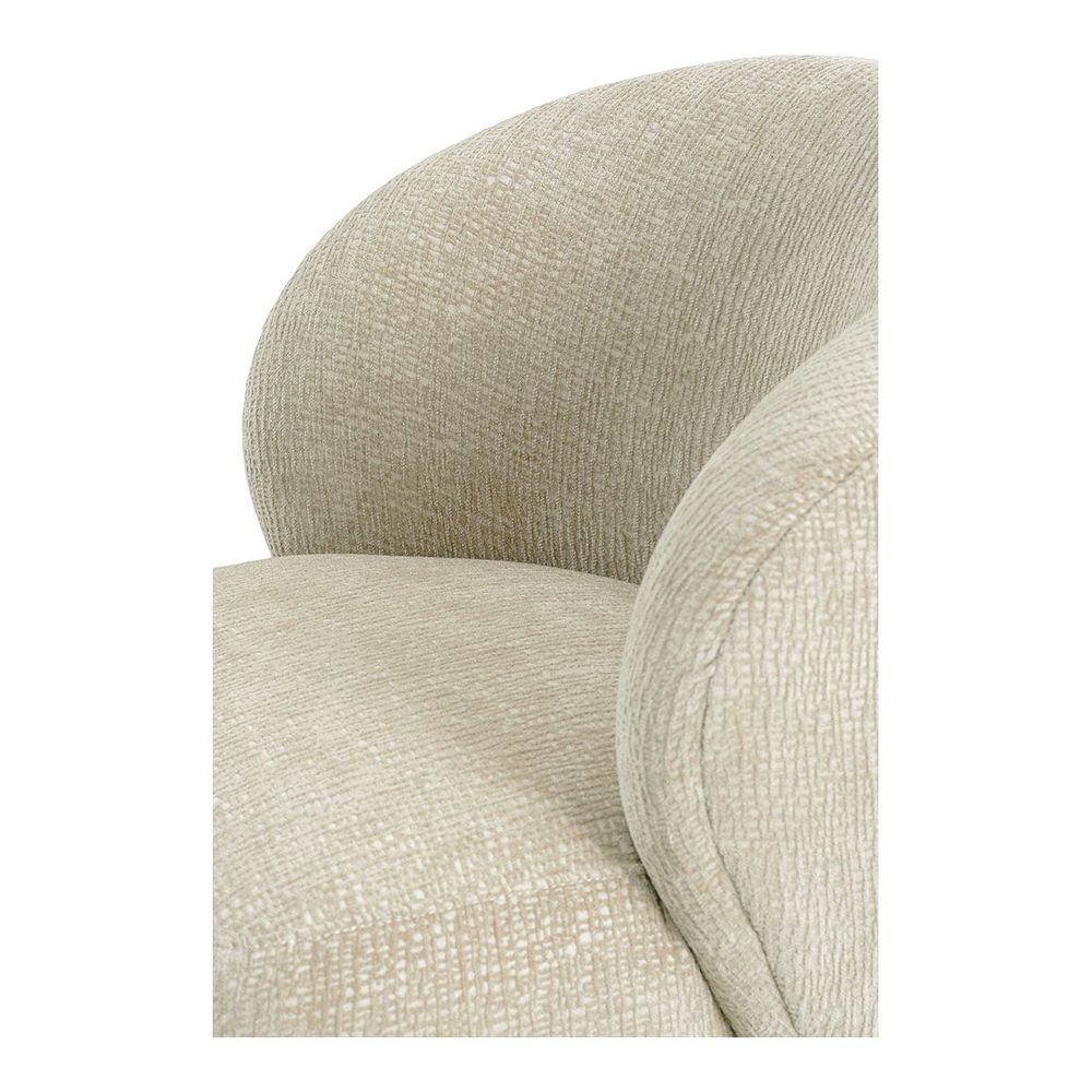 Fauteuils - Fauteuil LISETTE tissu jacquard de velours sable - BLANC D'IVOIRE