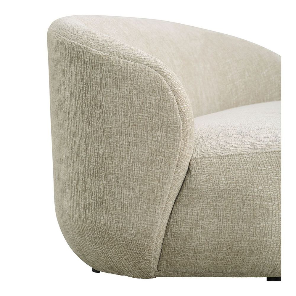 Sofas - LISETTE sofa sand velvet jacquard fabric  - BLANC D'IVOIRE