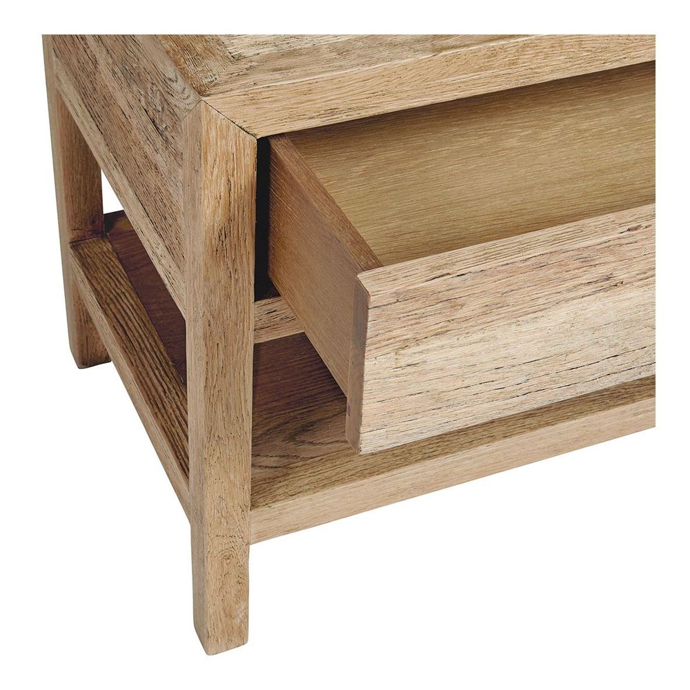 Night tables - MARCELLE bedside table recycled light oak - BLANC D'IVOIRE
