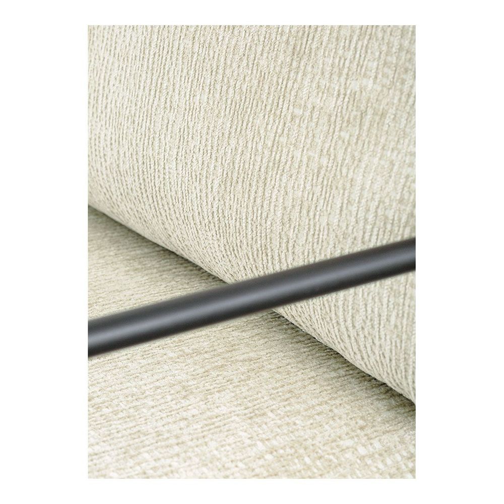 Fauteuils - Fauteuil GASPARD déhoussable tissu jacquard de velours sable et métal - BLANC D'IVOIRE